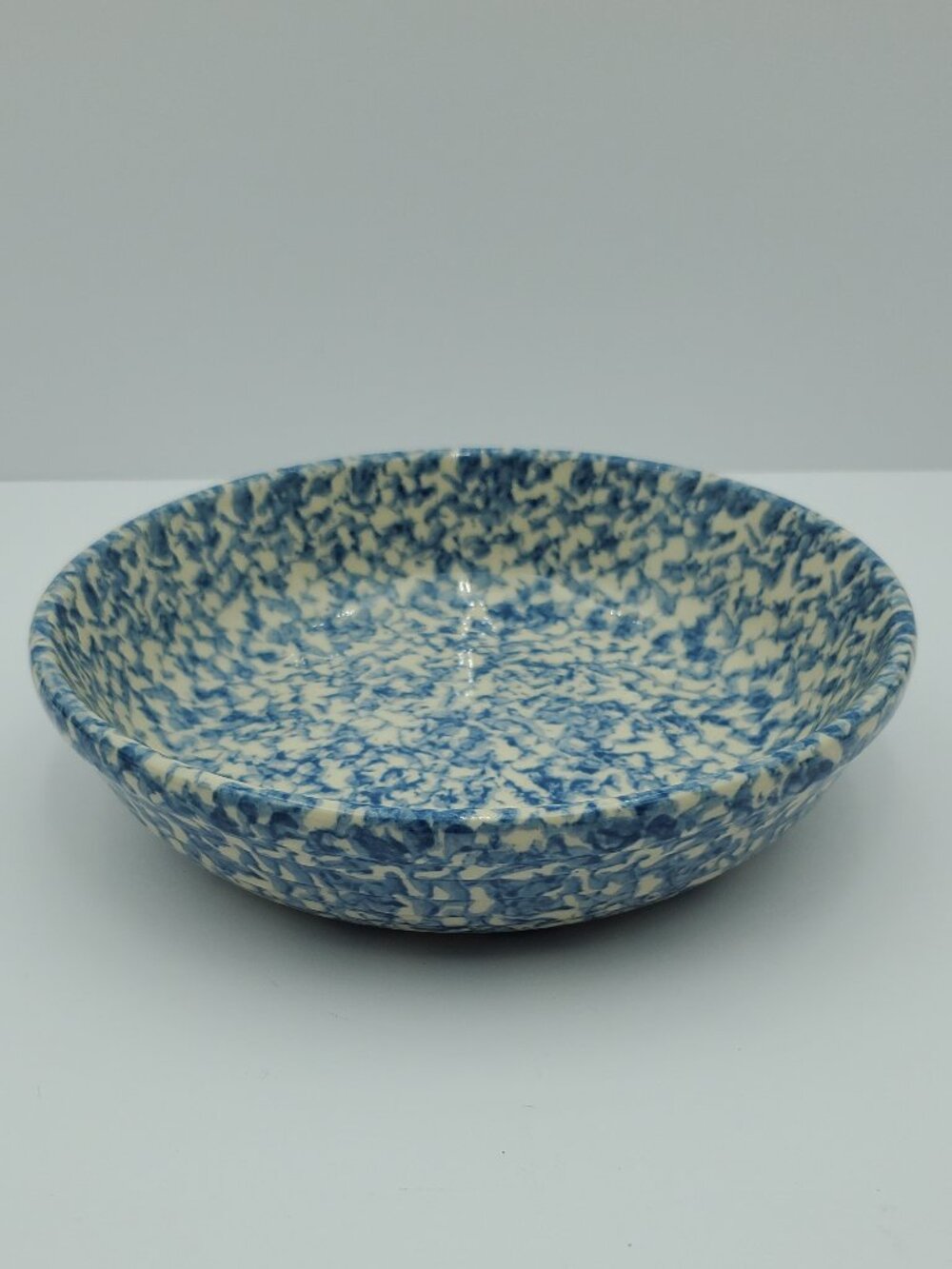 Friendship Pottery Blue Sponged Individual Pasta Bowl Coupe Soup Bowl